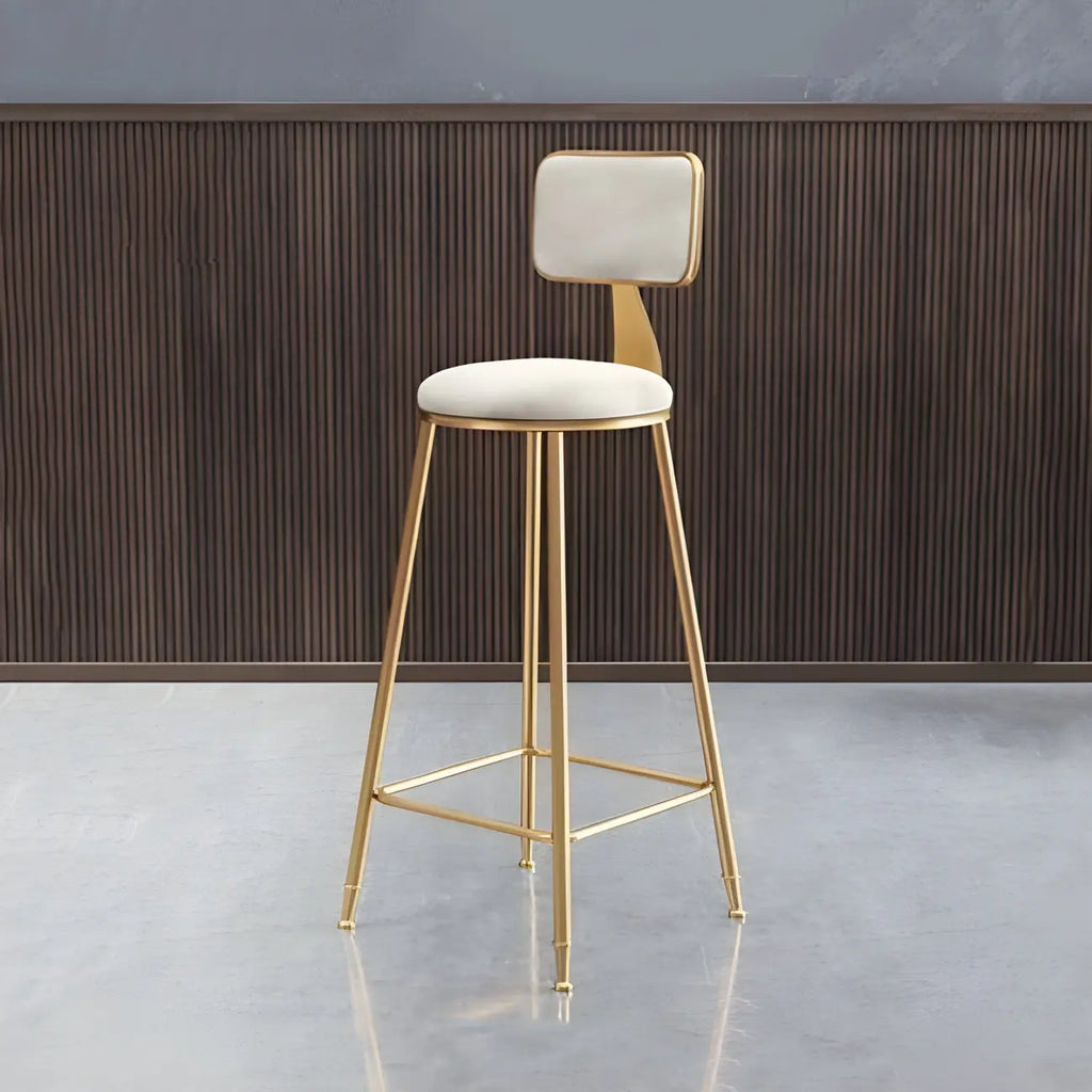Round Velvet Upholstered Counter Bar Stools