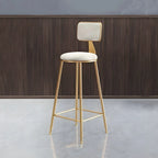 Round Velvet Upholstered Counter Bar Stools