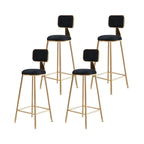 Round Velvet Upholstered Counter Bar Stools