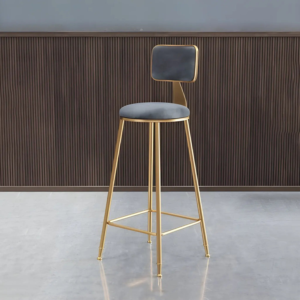 Round Velvet Upholstered Counter Bar Stools