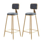 Round Velvet Upholstered Counter Bar Stools