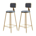 Round Velvet Upholstered Counter Bar Stools