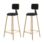 Round Velvet Upholstered Counter Bar Stools