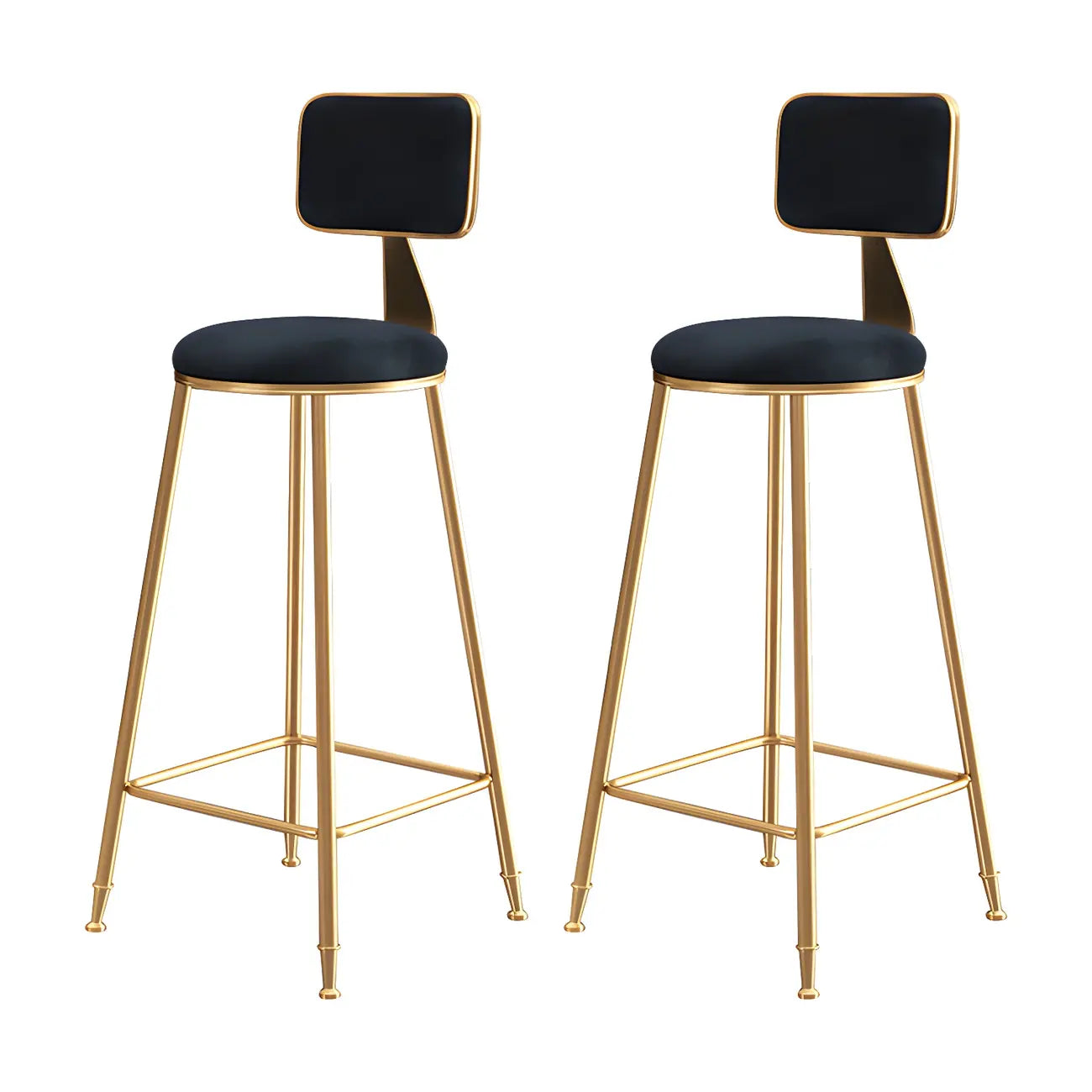 Round Velvet Upholstered Counter Bar Stools