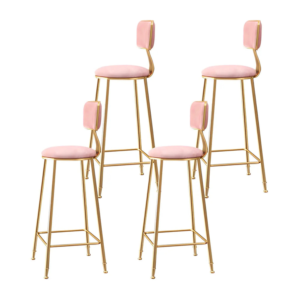 Round Velvet Upholstered Counter Bar Stools