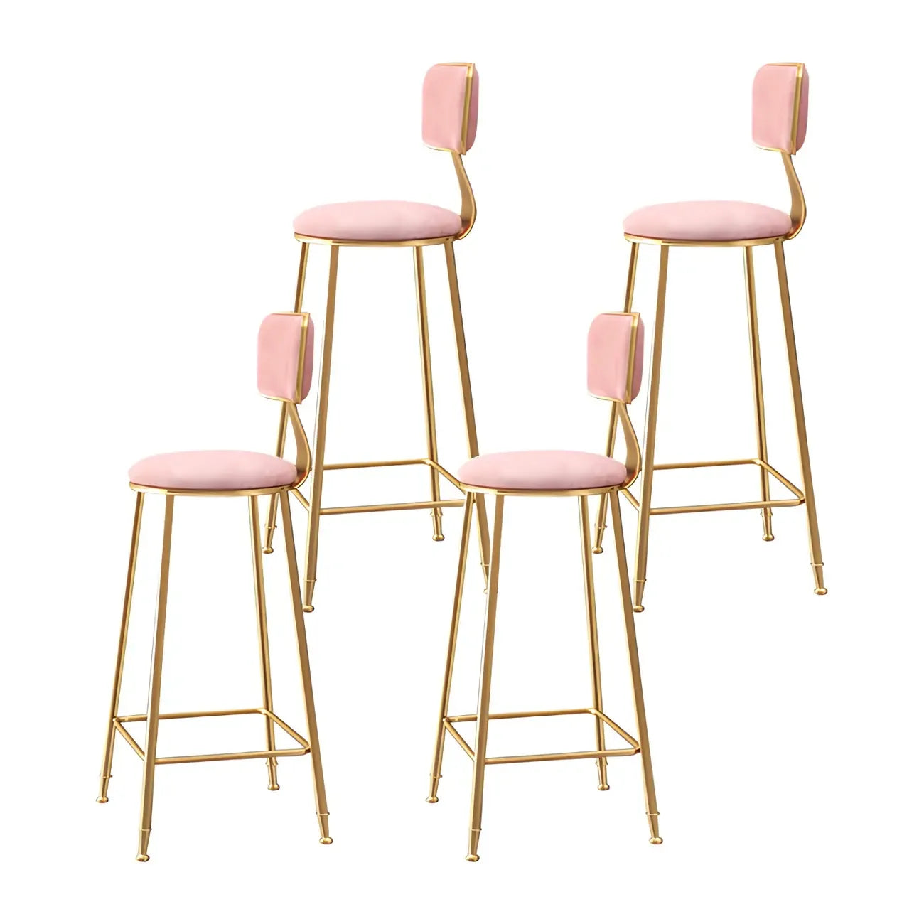 Round Velvet Upholstered Counter Bar Stools