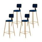 Round Velvet Upholstered Counter Bar Stools