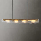 Adjustable Gold Glass Linear Pendant Light for Kitchens