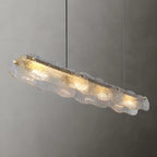 Adjustable Gold Glass Linear Pendant Light for Kitchens