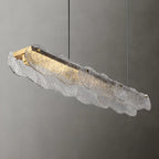 Adjustable Gold Glass Linear Pendant Light for Kitchens