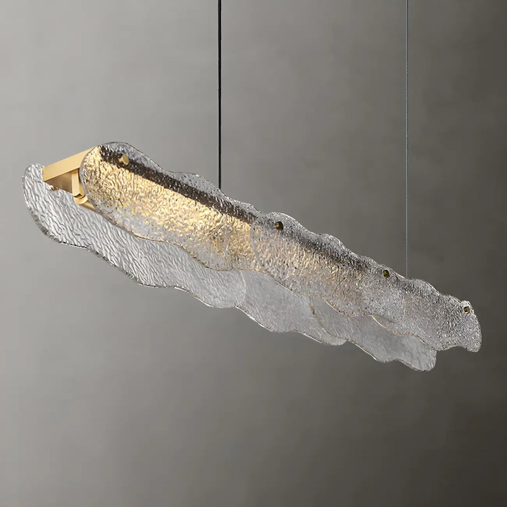 Adjustable Gold Glass Linear Pendant Light for Kitchens