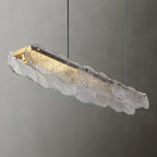 Adjustable Gold Glass Linear Pendant Light for Kitchens