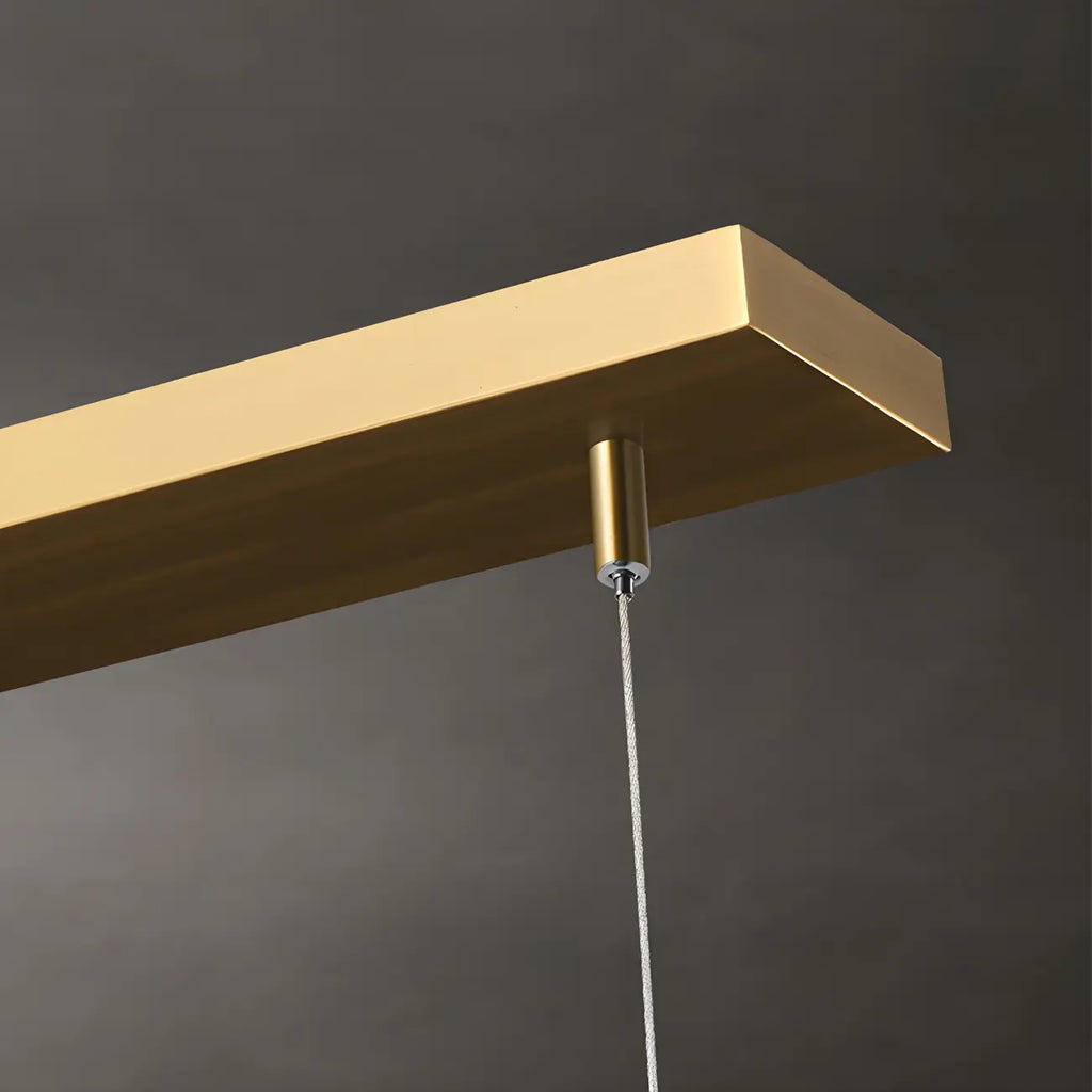 Adjustable Gold Glass Linear Pendant Light for Kitchens
