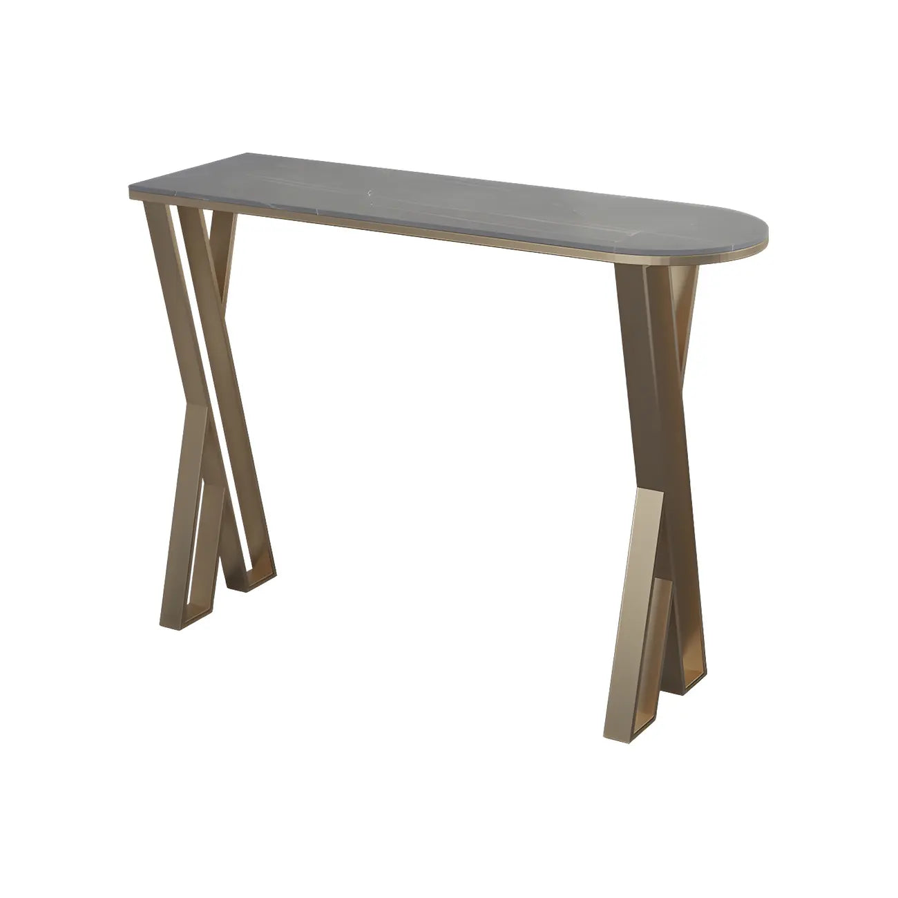 Glam White Stone Gold Iron Free Form Bar Tables for Kitchen