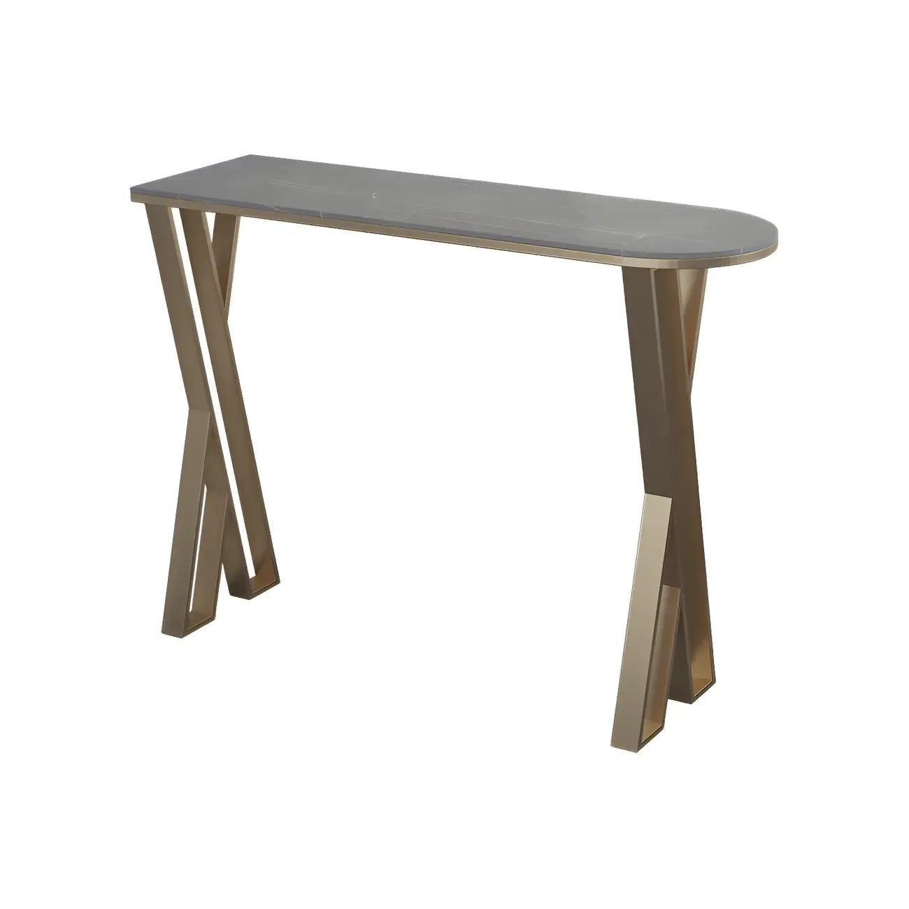 Glam White Stone Gold Iron Free Form Bar Tables for Kitchen