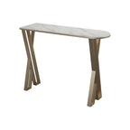 Glam White Stone Gold Iron Free Form Bar Tables for Kitchen
