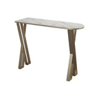 Glam White Stone Gold Iron Free Form Bar Tables for Kitchen