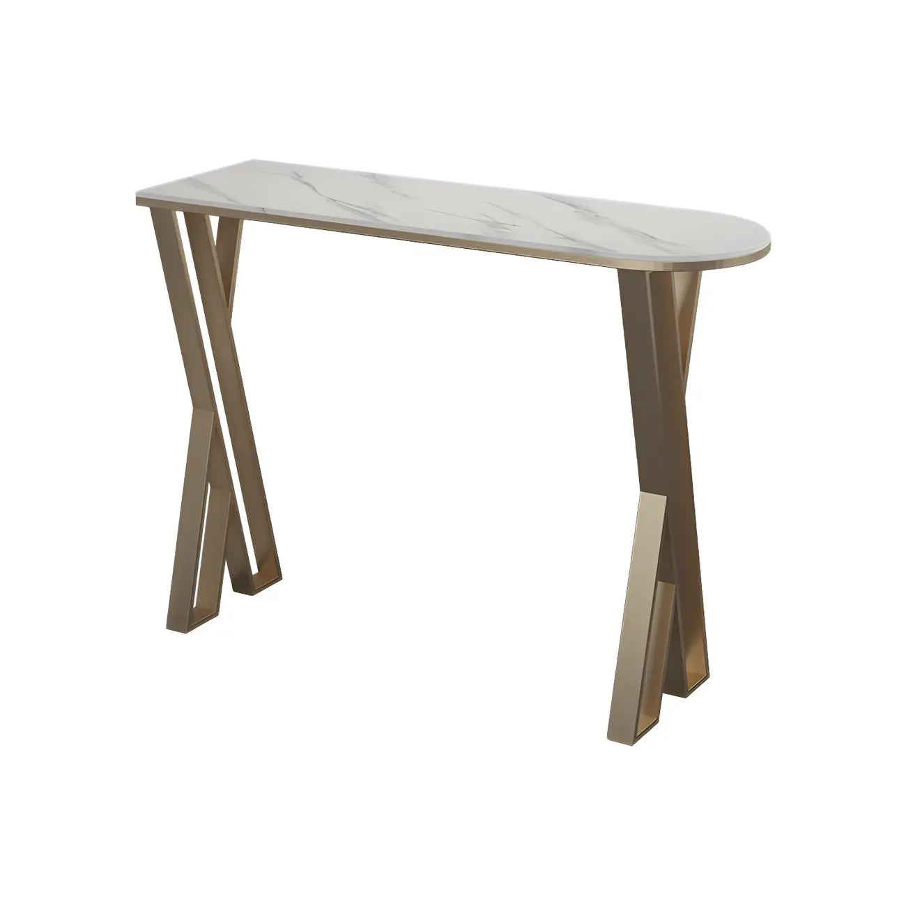 Glam White Stone Gold Iron Free Form Bar Tables for Kitchen