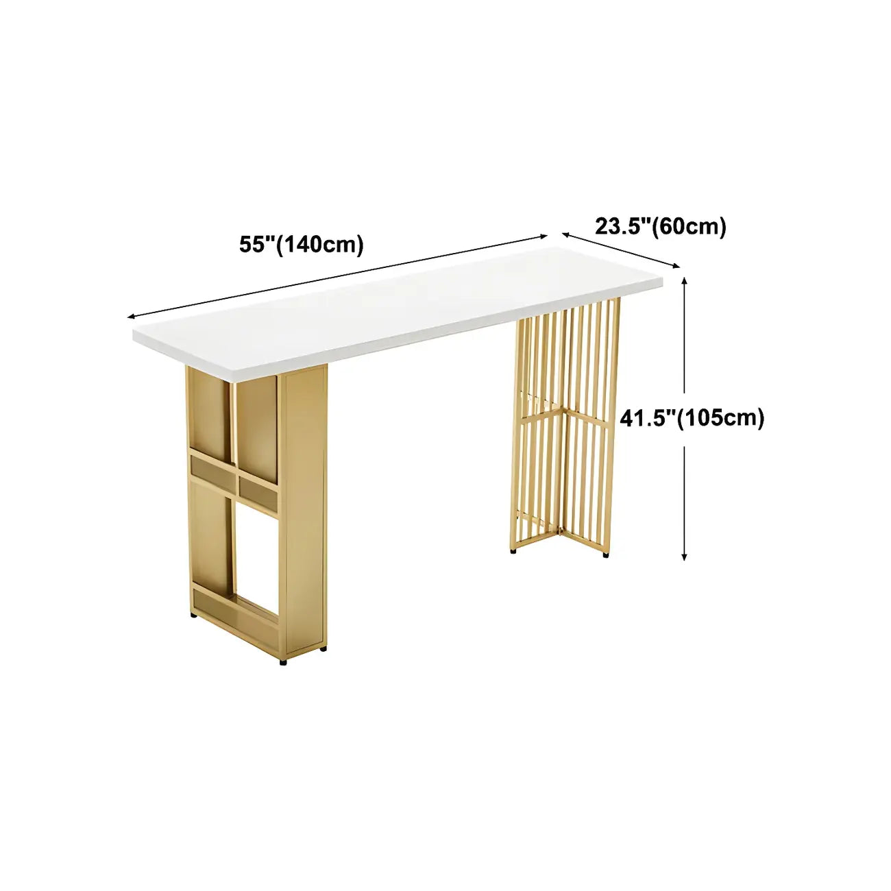 Glam Gold Wood Top Metal Shelf Bar Tables