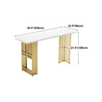Glam Gold Wood Top Metal Shelf Bar Tables
