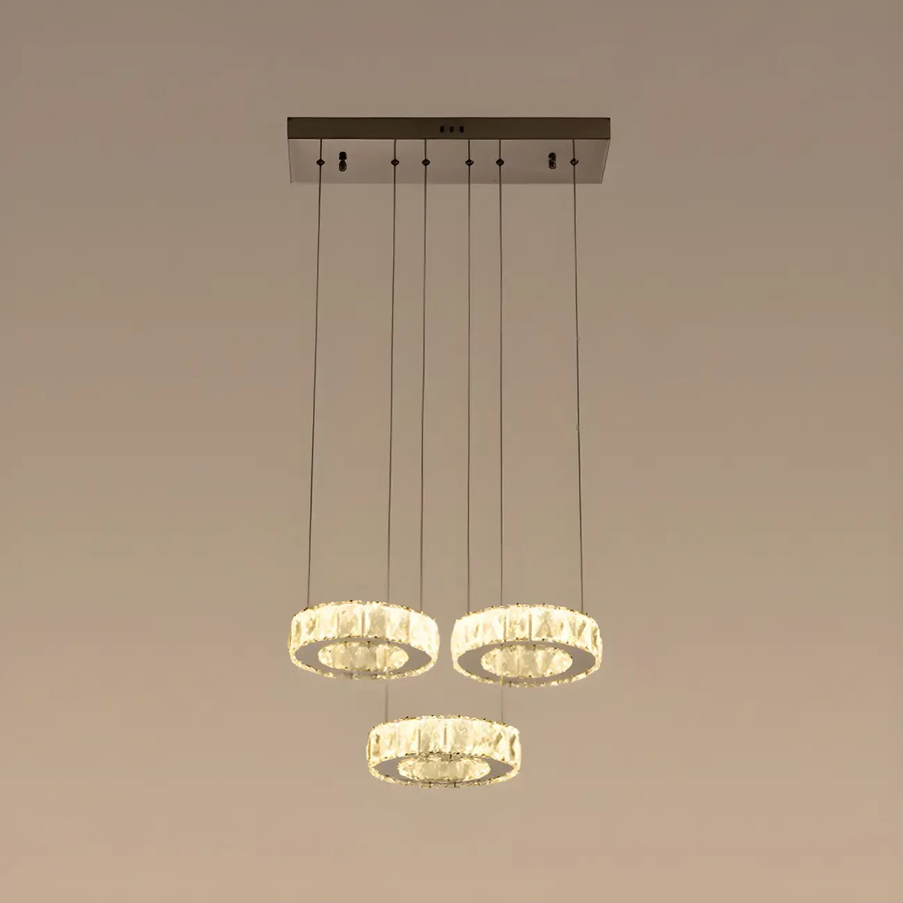 Elegant Crystal LED Kitchen Pendant Light with Remote