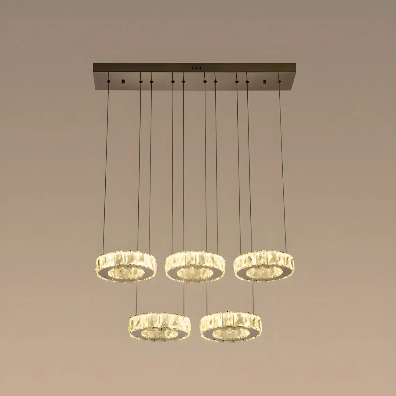 Elegant Crystal LED Kitchen Pendant Light with Remote