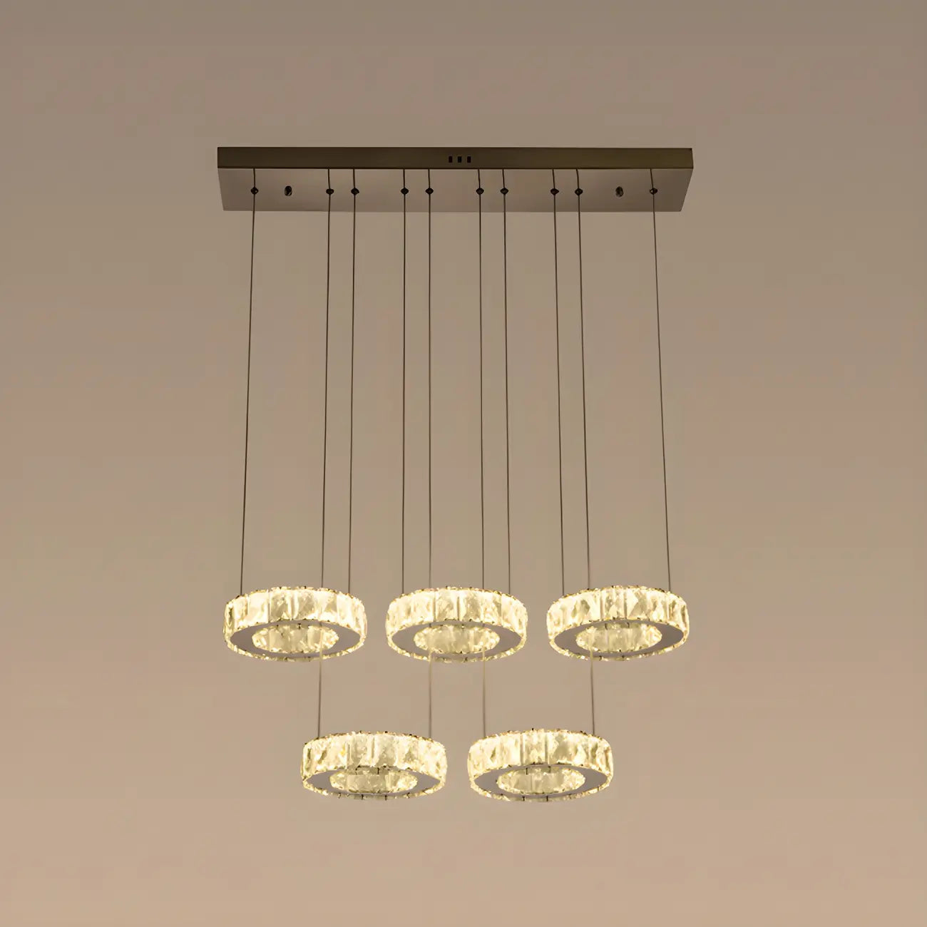 Elegant Crystal LED Kitchen Pendant Light with Remote