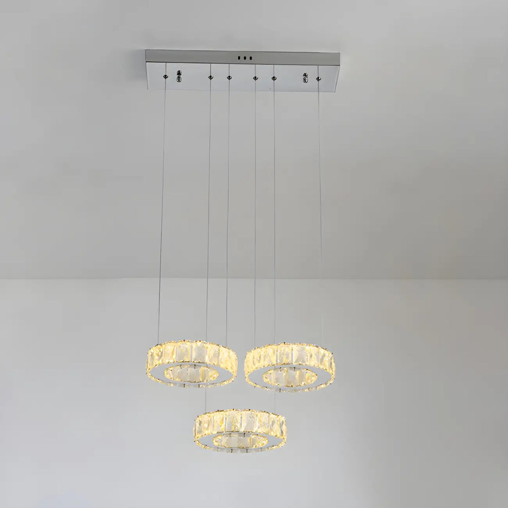 Elegant Crystal LED Kitchen Pendant Light with Remote