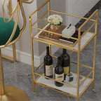 Glam White Free Form Gold Iron Storage Bar Tables