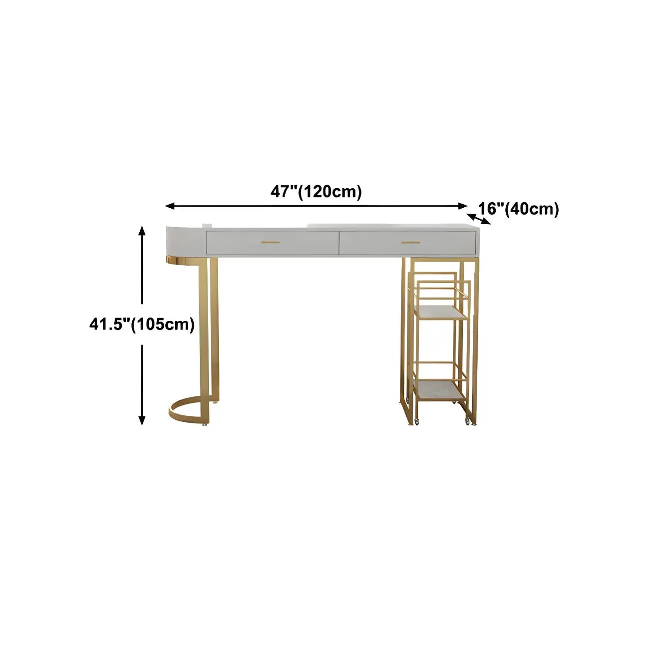 Glam White Free Form Gold Iron Storage Bar Tables