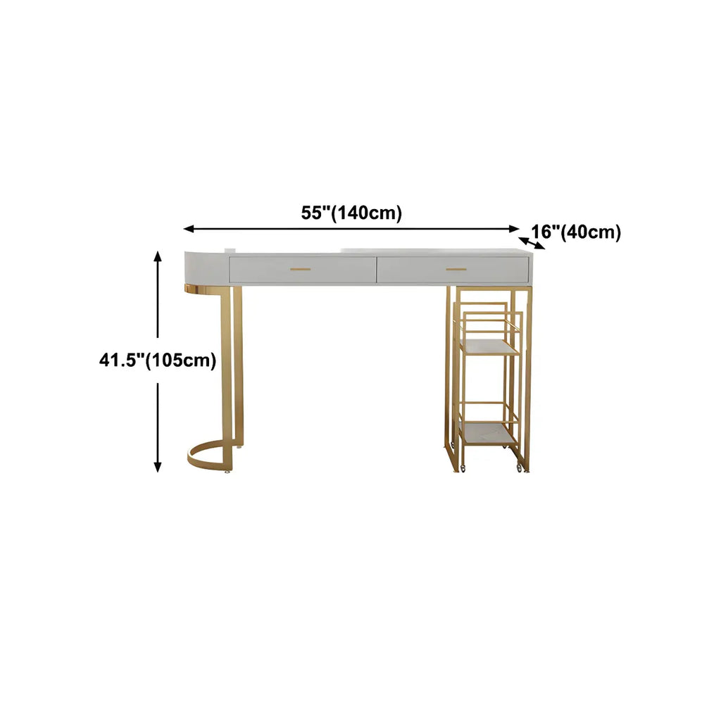 Glam White Free Form Gold Iron Storage Bar Tables