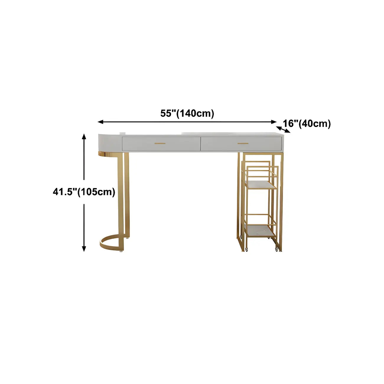 Glam White Free Form Gold Iron Storage Bar Tables