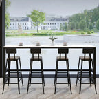 Rectangular White Marble Top Bar Tables with Iron Base