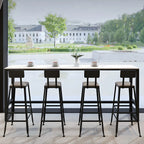 Rectangular White Marble Top Bar Tables with Iron Base