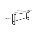 Rectangular White Marble Top Bar Tables with Iron Base