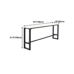 Rectangular White Marble Top Bar Tables with Iron Base