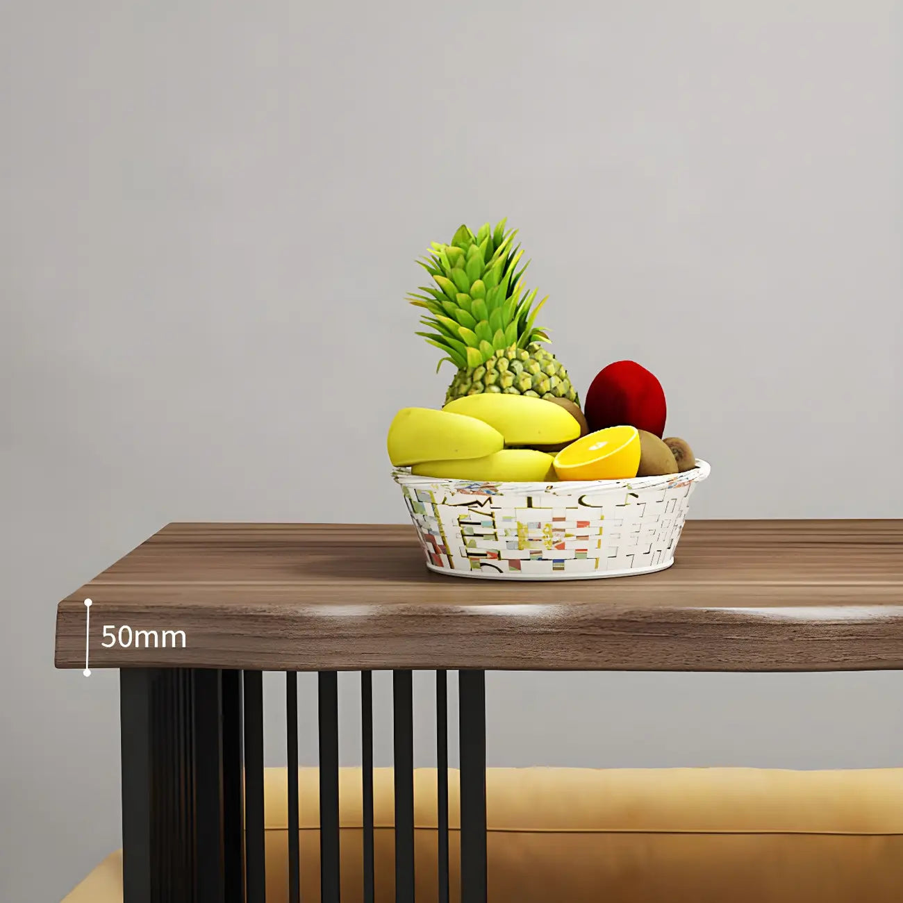 Modern Brown Gold Wooden Iron Storage Bar Tables