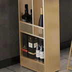 Modern Brown Gold Wooden Iron Storage Bar Tables