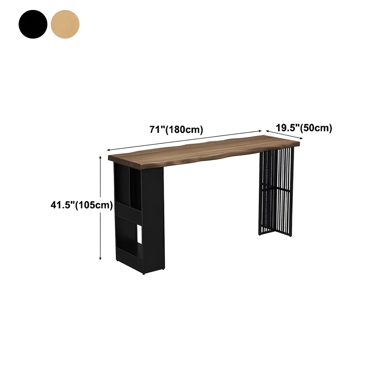 Modern Brown Gold Wooden Iron Storage Bar Tables