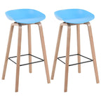 Mid-Century Modern Plastic Bar Stool with Wood Legs