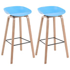 Mid-Century Modern Plastic Bar Stool with Wood Legs