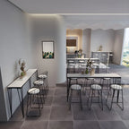 Sleek Black Faux Marble Top Bar Tables