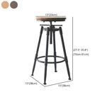 Industrial Metal Leather Swivel Bar Stools with Back