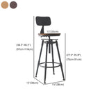 Industrial Metal Leather Swivel Bar Stools with Back
