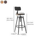 Industrial Metal Leather Swivel Bar Stools with Back