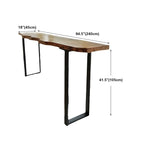 Modern Brown Wood Iron Sled Bar Table for Pub