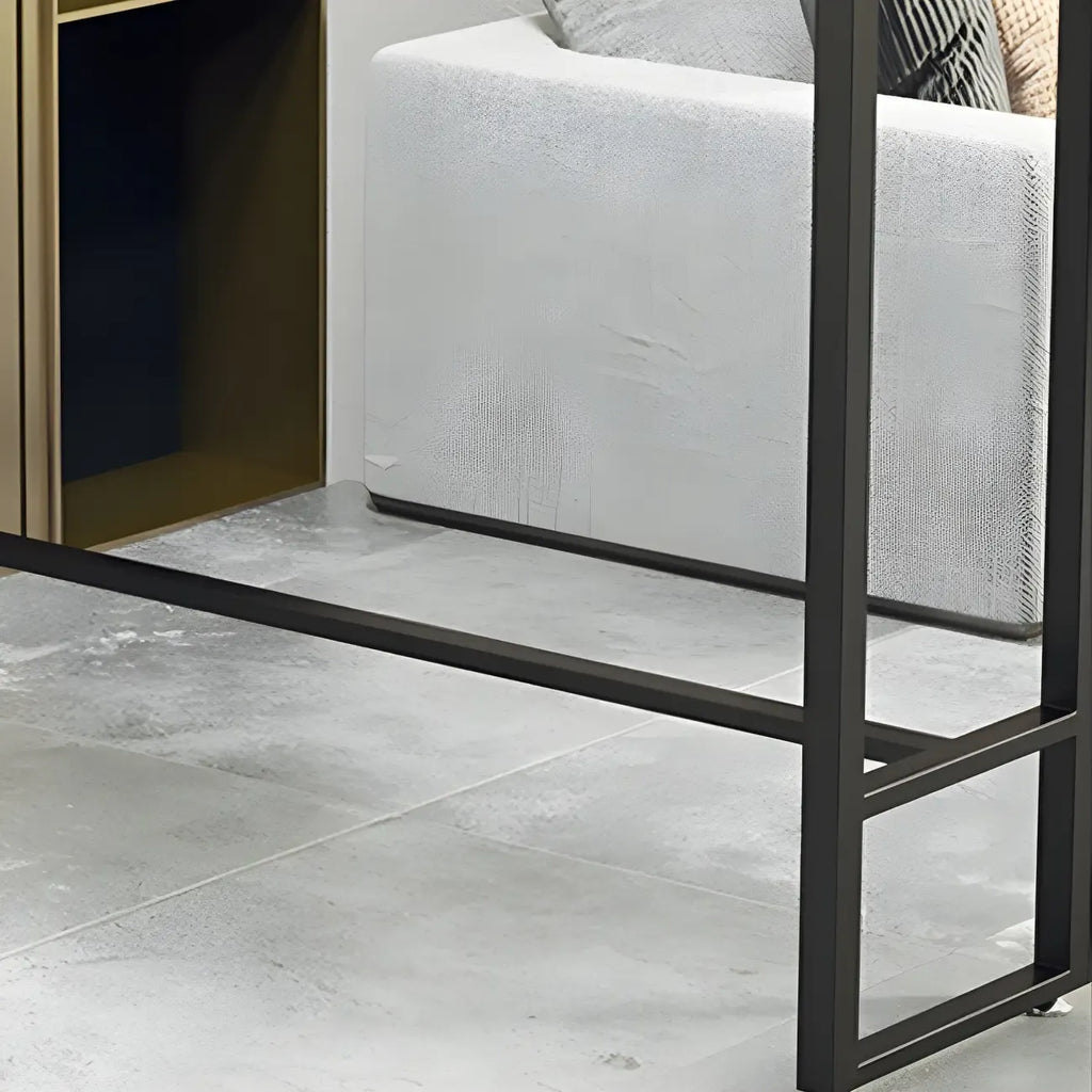 Modern Marble Counter Height Table with Trestle Design