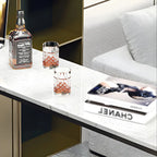 Modern Marble Counter Height Table with Trestle Design