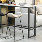 Modern Marble Counter Height Table with Trestle Design