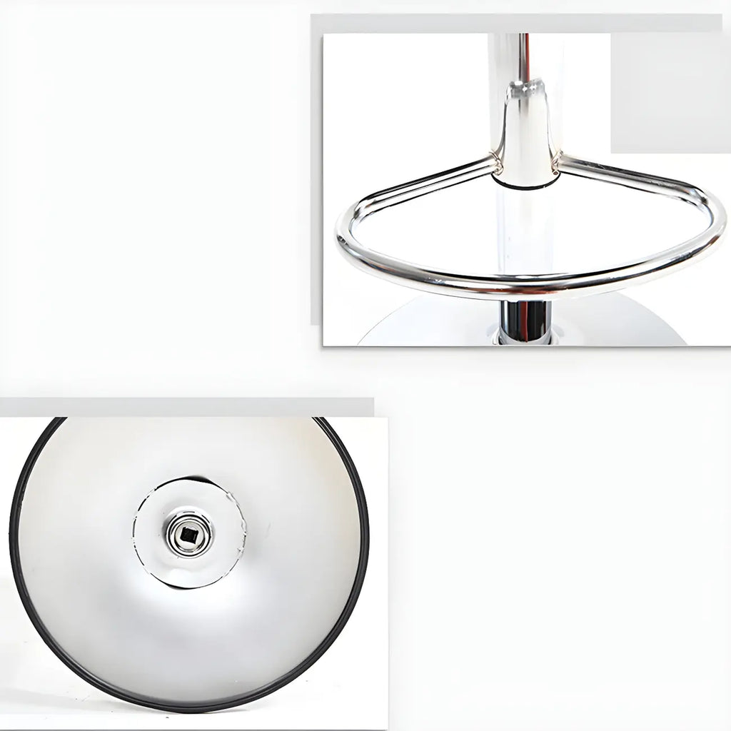 Adjustable Round Leather Swivel Bar Stools with Back